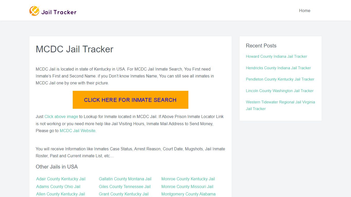 MCDC Jail Tracker - Inmate Search Online